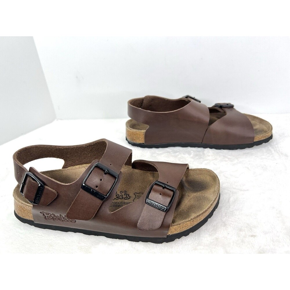 Birkenstock Birkis Milano Brown Birko-Flor Slingback Sandals Womens 38/ 7 Narrow - Picture 3 of 9